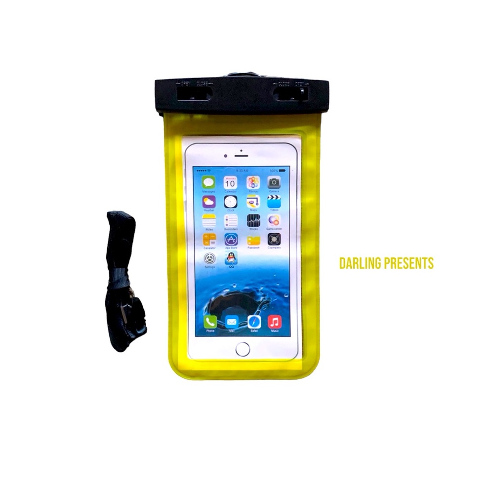 Universal Waterproof Phone Pouch Unisex Color Yellow Size 4 X 7
